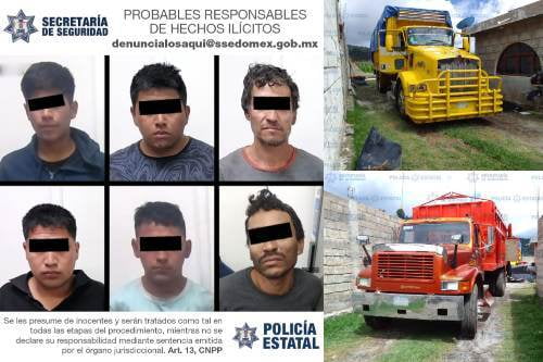 Desvalijaban dos camiones en Ocuilan cuando los agarró la policí; uno era robado